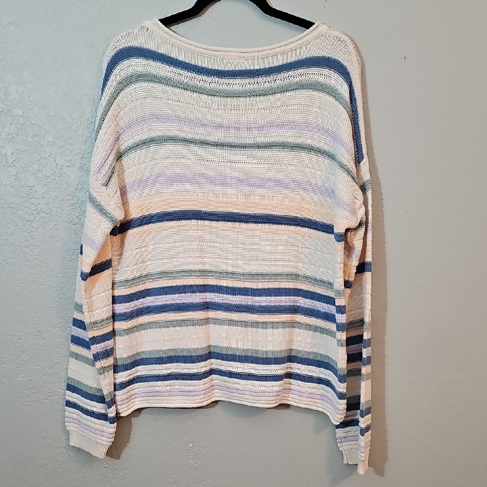 NWT Hem & Thread Pastel Striped Knit Sweater, Womens Large Oversized - Picture 7 of 7